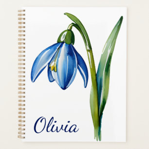Geburt im Januar Blume Blauer Schneefall Blume Planer