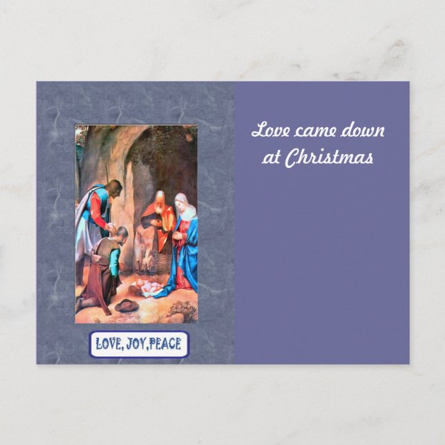 Geburt in Bethlehem Feiertagspostkarte (Vorderseite)