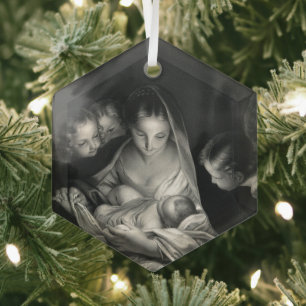 Geburt Jesu Christus Jungfrau Maria Engel Weihnach Ornament Aus Glas