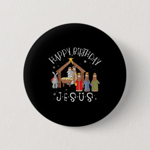 Geburt Jesu Frohen Geburtstag Jesus Weihnachten Ge Button