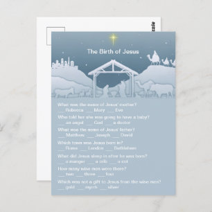 Geburt Jesu Spaß Weihnachten Trivia Postkarte