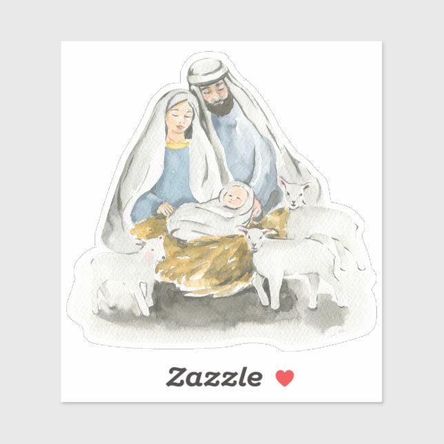 Geburt Jesu Weihnachten Aufkleber (Blatt)