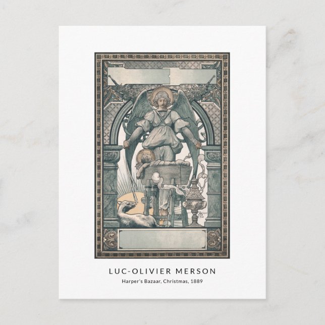 Geburt Jesus Geburtsname Engel Vintage Weihnachten Postkarte (Vorderseite)