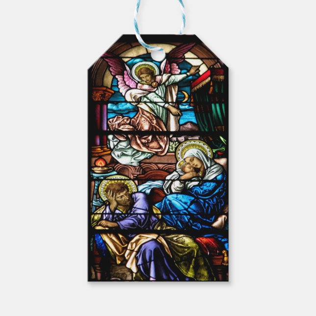 Geburt Jesusgläserfenster Geschenkanhänger (Vorderseite)