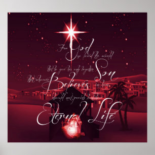 Geburt Johannes 3:16 Poster