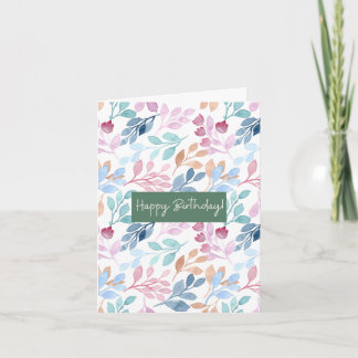 Geburt-Karte für Aquarellfarben-Naturmuster Karte