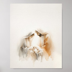 Geburt - Minimalistisch moderne Wasserfarbe Poster