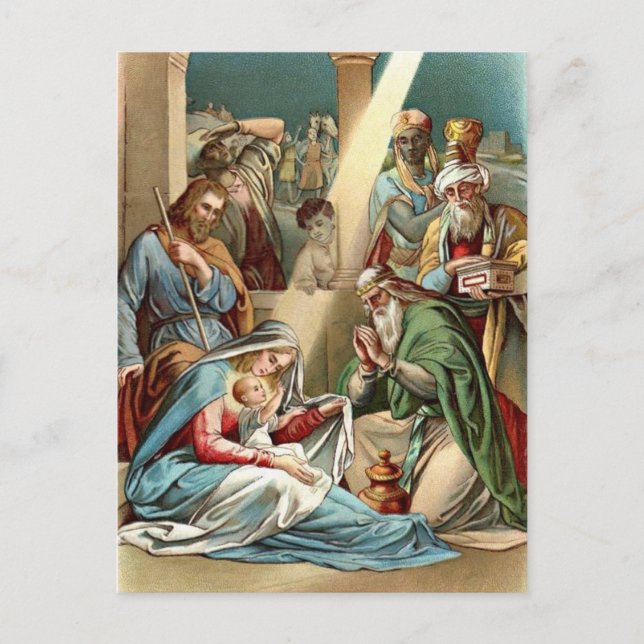 Geburt mit klugen Männern Postkarte (Vorderseite)