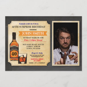 Geburt nach Perfektion gealtert Whisky-Foto Einladung