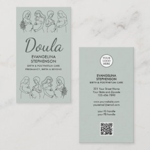 Geburt Nachgeburt Line Art Hebamme Doula Visitenkarte