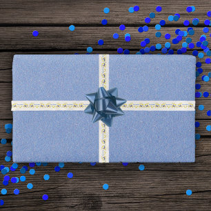 Geburt Niedliche Blaue Vögel Zweig Gelbe Blüten Satinband