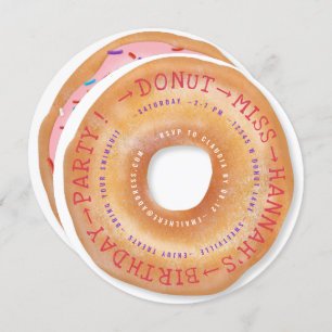 Geburt Niedlichen Sprinklerfarbener Doughnut Text Einladung