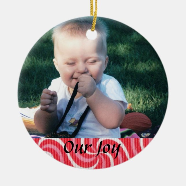 Geburt oder Adoptions-Andenken Keramik Ornament (Vorne)