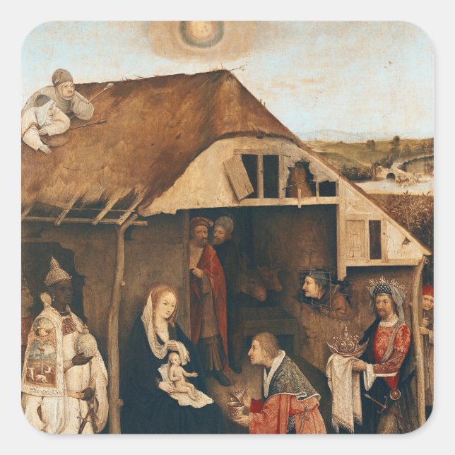 Geburt Quadratischer Aufkleber (Vorderseite)