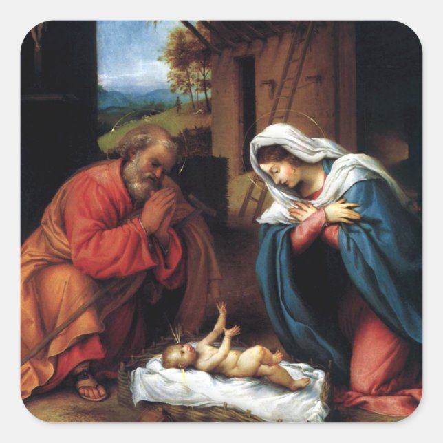 Geburt Quadratischer Aufkleber (Vorderseite)