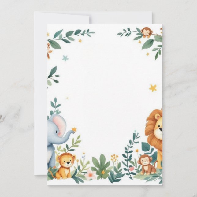 Geburt Savane-Elefanten-Tiere Ankündigung (Vorderseite)