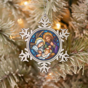 Geburt Schneeflocken Zinn-Ornament