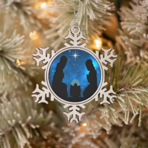 Geburt Schneeflocken Zinn-Ornament