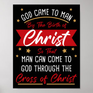 Geburt und Kreuz Jesu Christi: Christlicher Glaube Poster