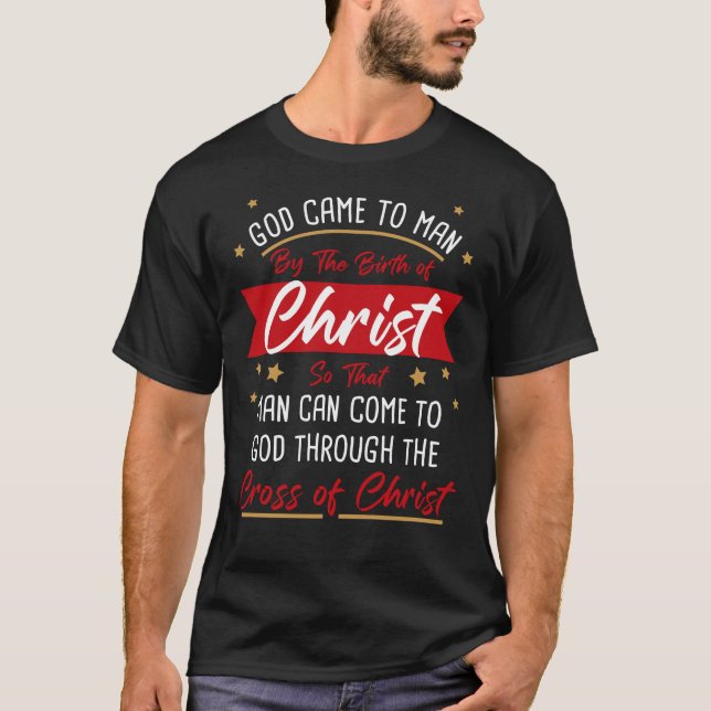 Geburt und Kreuz Jesu Christi: Weihnachtsmann  T-Shirt (Vorderseite)