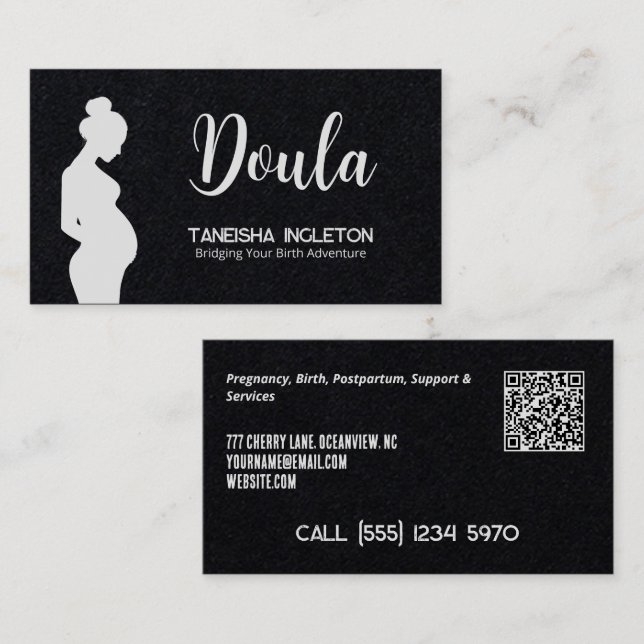 Geburt und Postpartum Doula Custom QR Visitenkarte (Vorne/Hinten)