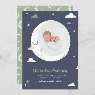 Geburt von Mond, Stern und Cloud niedlichen Fotos Ankündigung