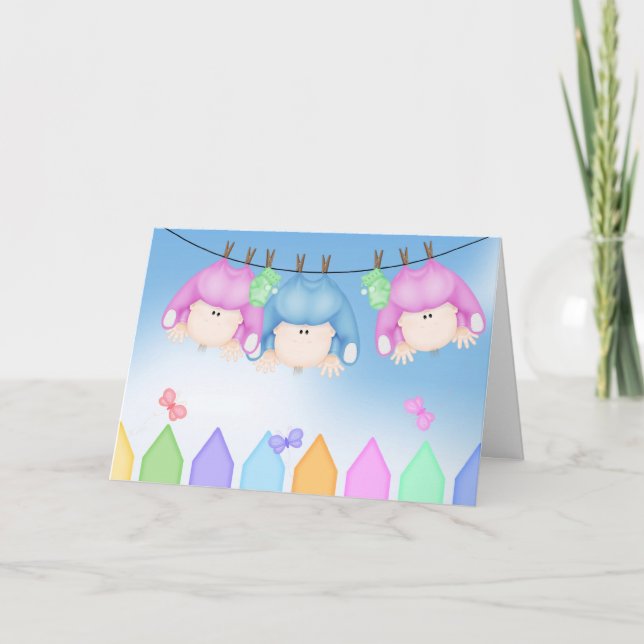 Geburt von Triplets Karte (Vorderseite)