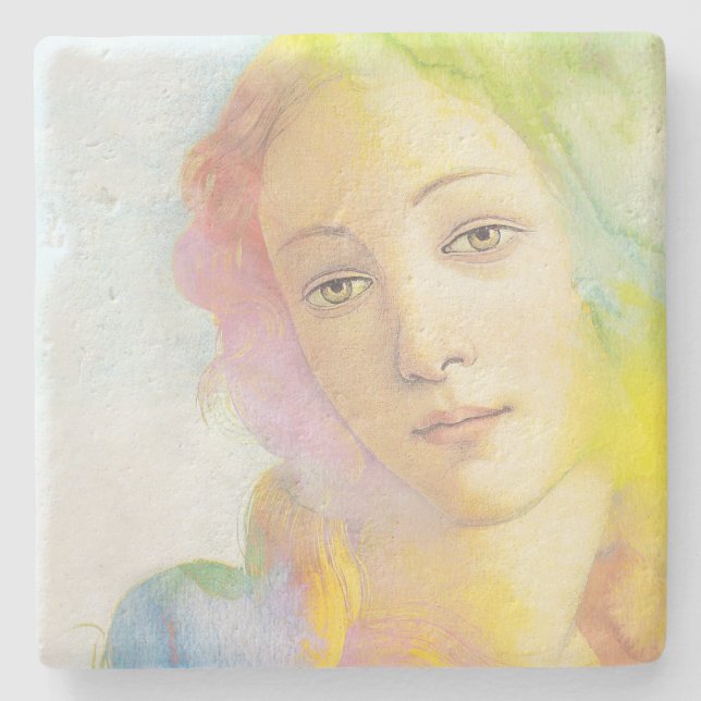 Geburt von Venus mit dem Aquarell-Haar Steinuntersetzer (Vorderseite)