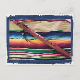 Gebürtige Flöte und Serape Postkarte