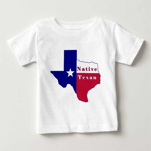 Gebürtige Texan-Flaggen-Karte Baby T-shirt (Vorderseite)