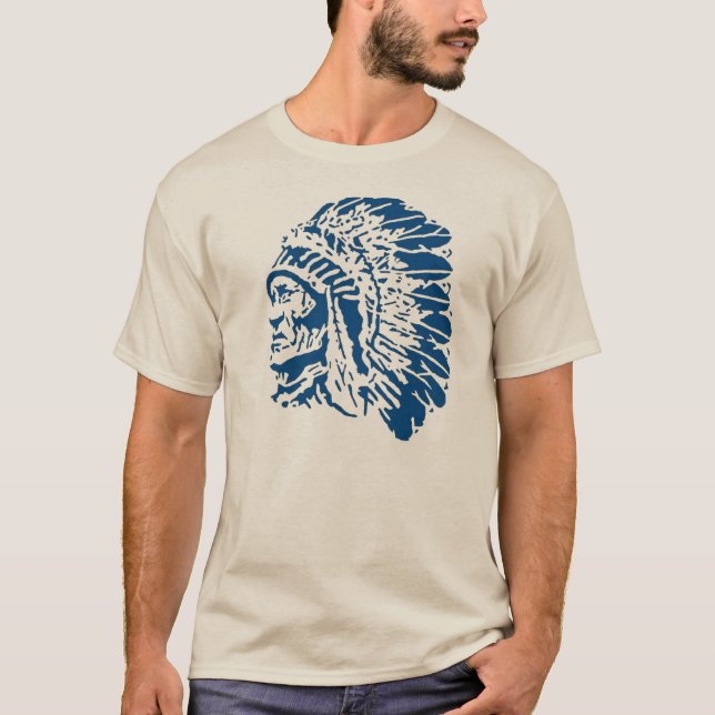 Gebürtiger Amerikaner-blaue T-Shirt (Vorderseite)