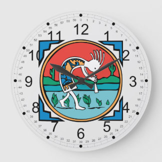Gebürtiger amerikanischer Ureinwohner Kokopelli Große Wanduhr