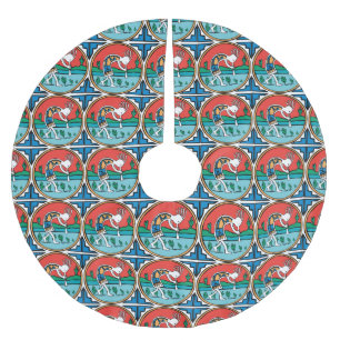 Gebürtiger amerikanischer Ureinwohner Kokopelli Polyester Weihnachtsbaumdecke