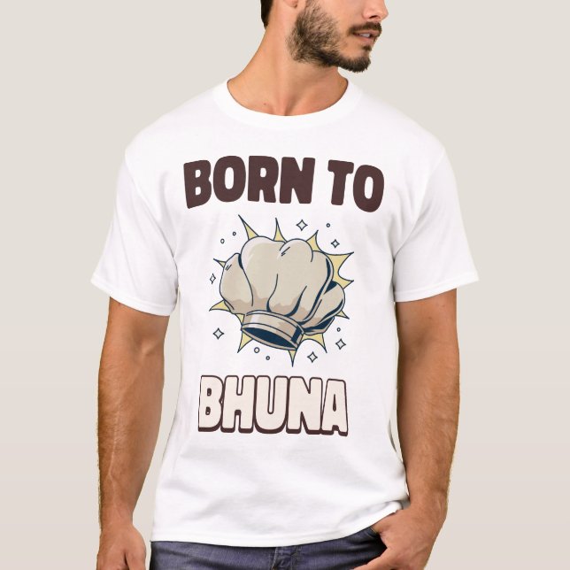 Gebürtiger Bhuna-Curry-Enthusiast T-Shirt (Vorderseite)