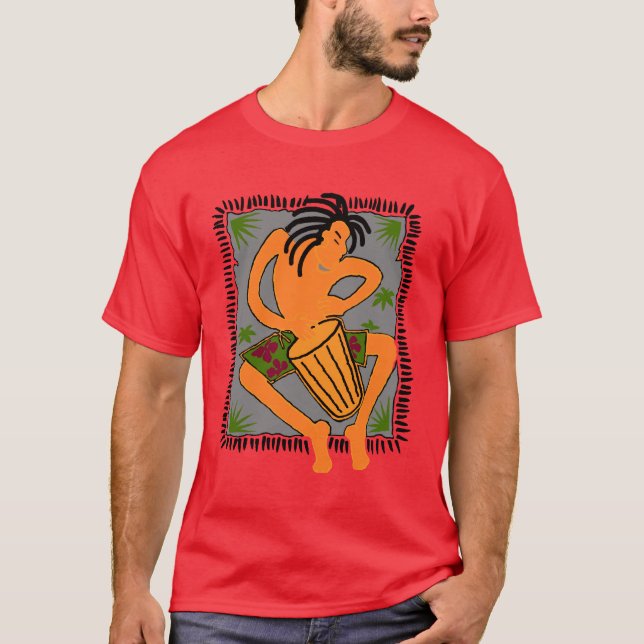 Gebürtiger Bongo (dunkelrot) T-Shirt (Vorderseite)
