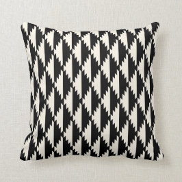 Gebürtiger Diamant-Stammes- Muster-Schwarzes und Kissen