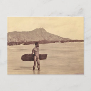 Gebürtiger hawaiischer Surfer, C. 1890 Postkarte