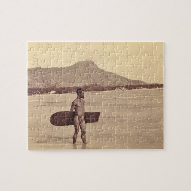 Gebürtiger hawaiischer Surfer, C. 1890 Puzzle (Horizontal)