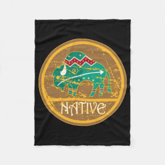 Gebürtiger Ureinwohner-Büffel Fleecedecke