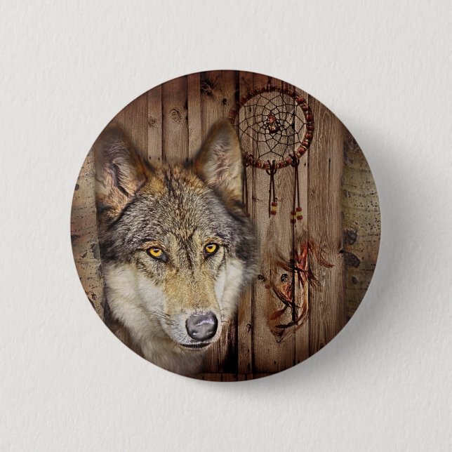 Gebürtiger Ureinwohnerwolf des Westerntraumfängers Button (Vorderseite)