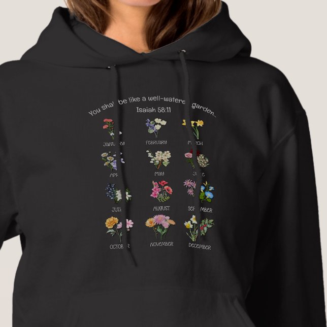 GEBURTMONATLICHE BLUME GANZJÄHRIG Christlich Hoodie (Von Creator hochgeladen)