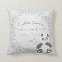 Geburts-Baby-Kissen-Panda-Junge-Mädchen-Nursery