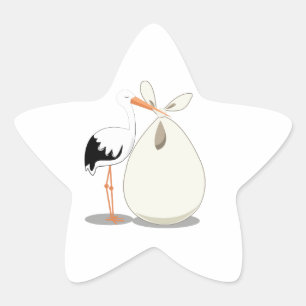 Geburts-Mitteilung Stern-Aufkleber