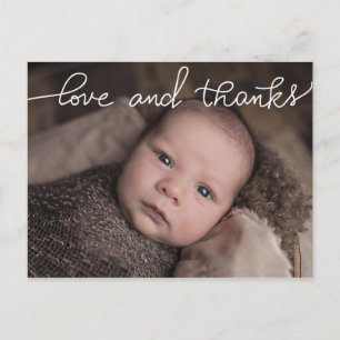 Geburts-Mitteilungs-Liebe-und Dank-Skript-Foto Ankündigungspostkarte