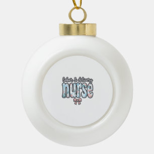 Geburts- und Entbindungspflege Krankenschwester Vi Keramik Kugel-Ornament