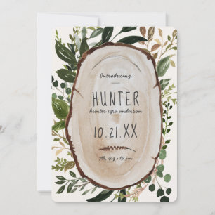 Geburtsankündigung aus rustikalem Holz Save The Date