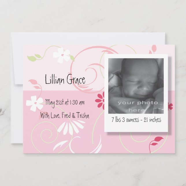 Geburtsankündigung Baby Girl Ankündigung (Vorderseite)