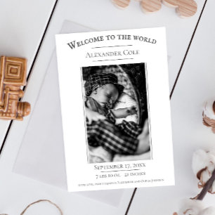 Geburtsankündigung des Minimalistischen Fotos Ankündigung