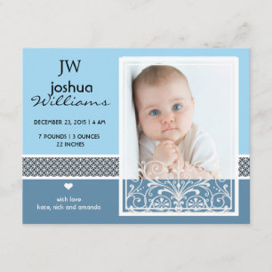 Geburtsankündigung des Vintagen Babyjungen-Fotos Ankündigung