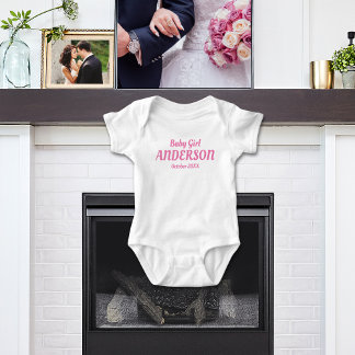 Geburtsankündigung eines Babys - Name , Monat, Jah Baby Strampler